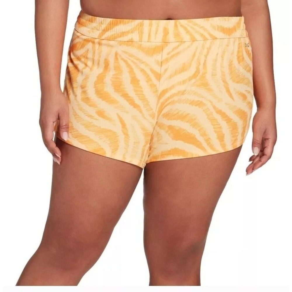 DSG Women's Stride Run Shorts Size 2X Orange Built In Brief NWT 3" Inseam‎
